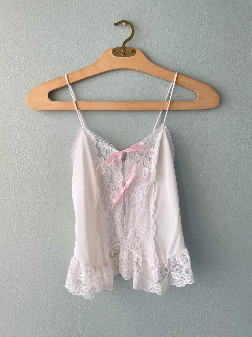 Juliana | Vintage 80s White Lace Bride Babydoll Cami Lingerie Top